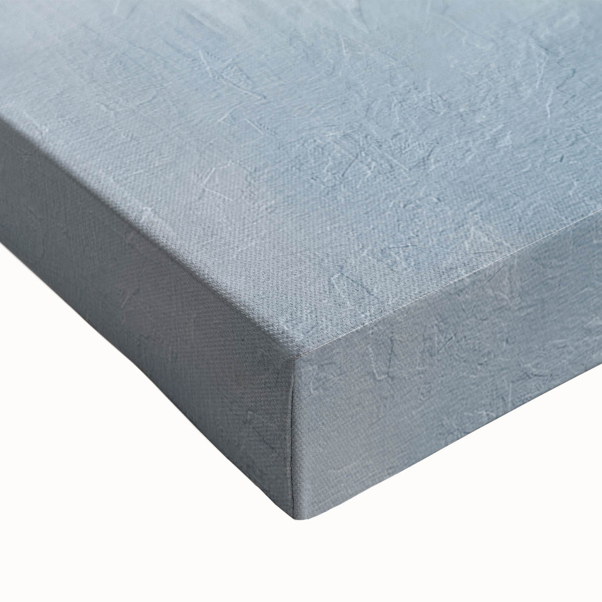 Close-up of vibrant abstract strokes wall art on stretched canvas, showcasing bold colors of blue, orange, and yellow, ideal for modern home decor.