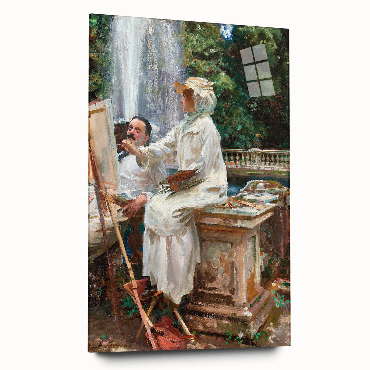 Romanticism Art: The Fountain at Villa Torlonia by Sargent Canvas