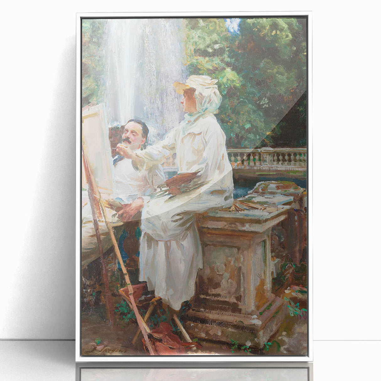 Romanticism Art: The Fountain at Villa Torlonia by Sargent Canvas