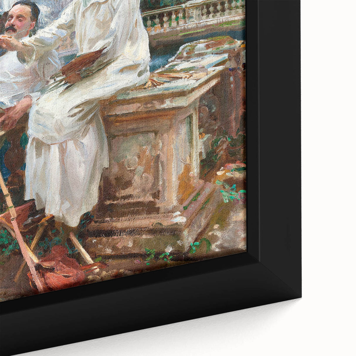 Romanticism Art: The Fountain at Villa Torlonia by Sargent Canvas