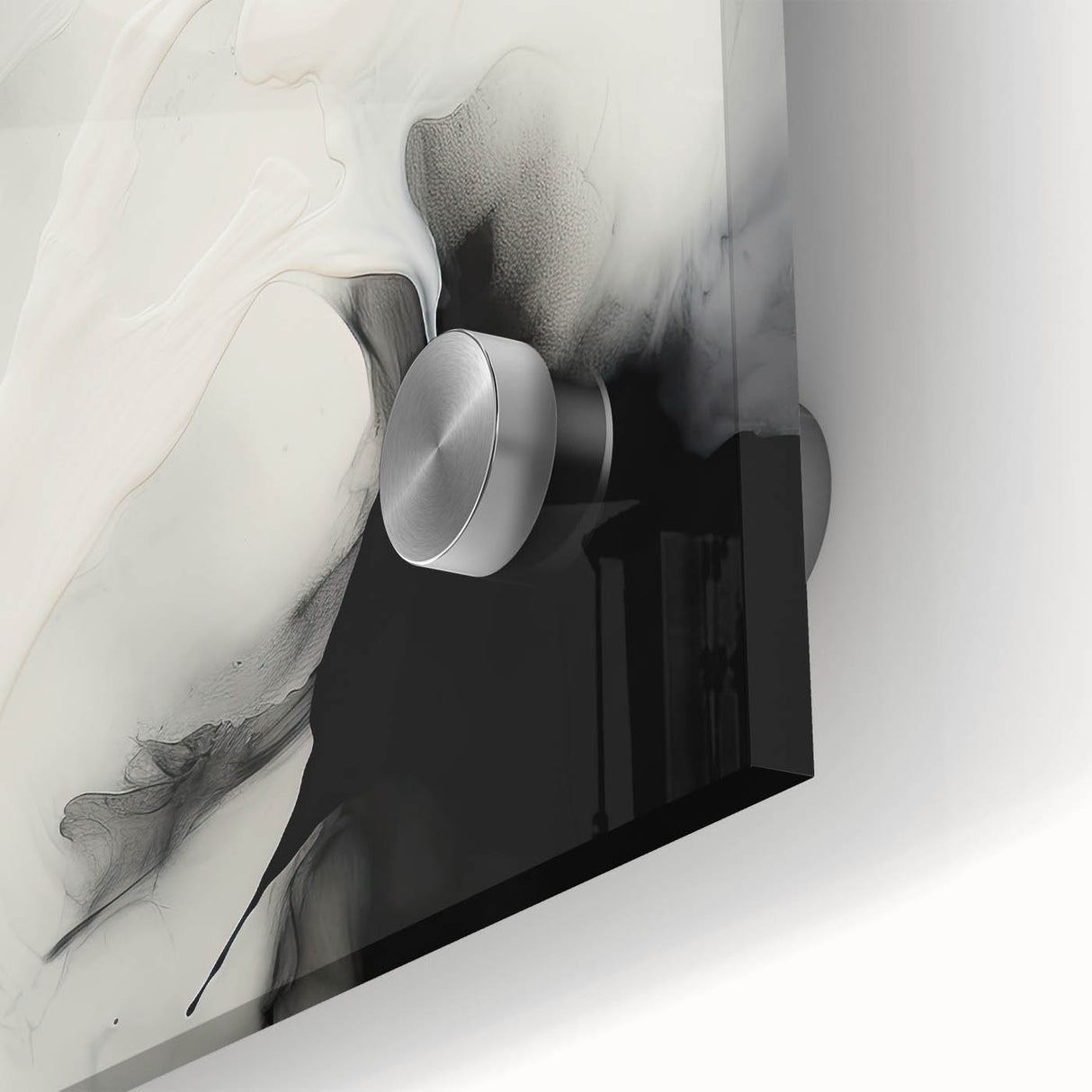 Acrylic Glass Art for Dining Room Walls - Black & White Abstract