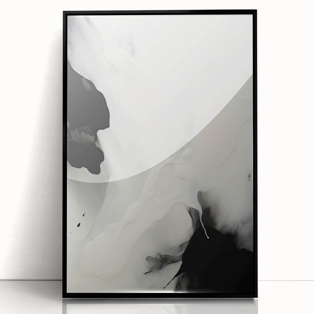 Acrylic Glass Art for Dining Room Walls - Black & White Abstract
