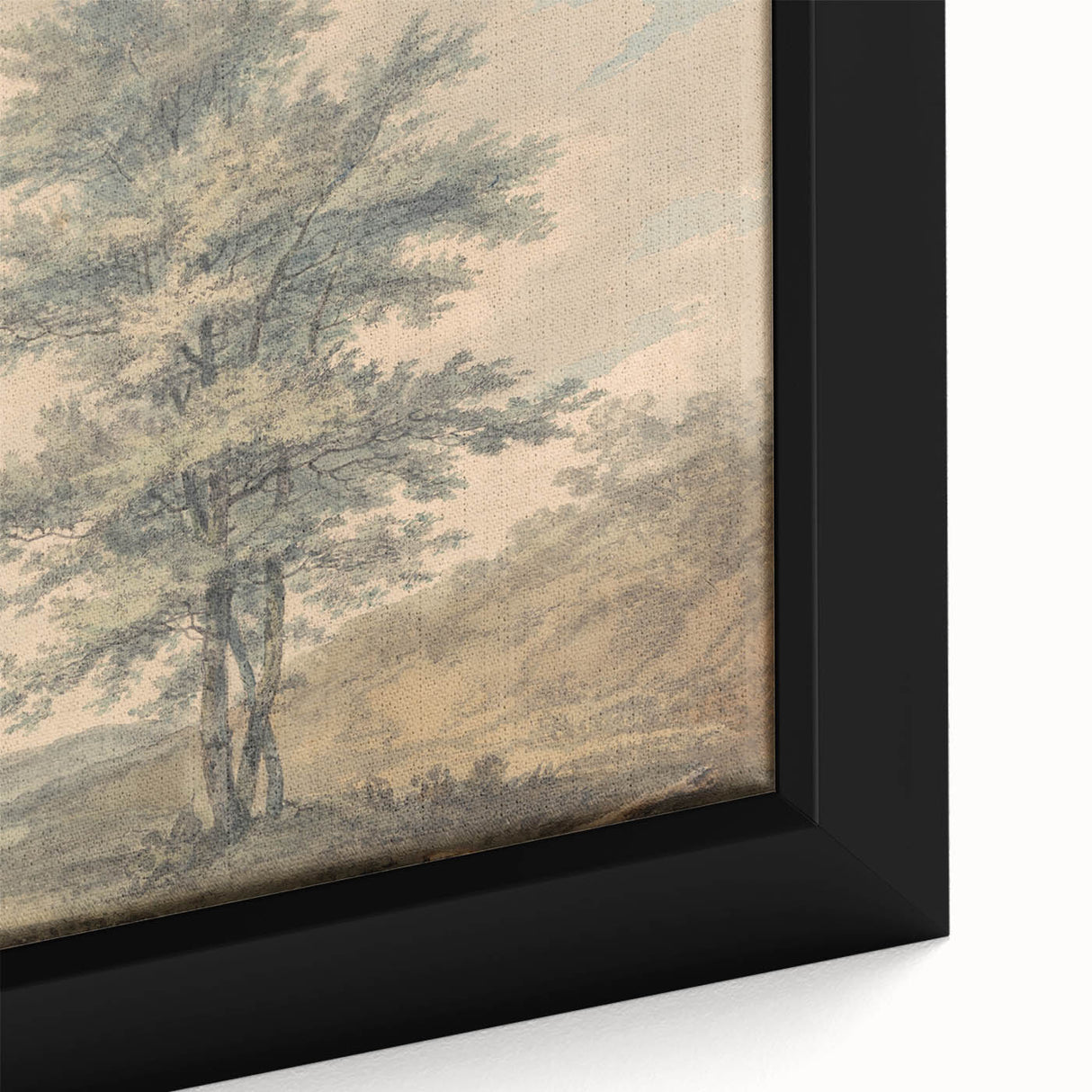 Romantic Art Prints: Serene Landscape with Trees and Figures