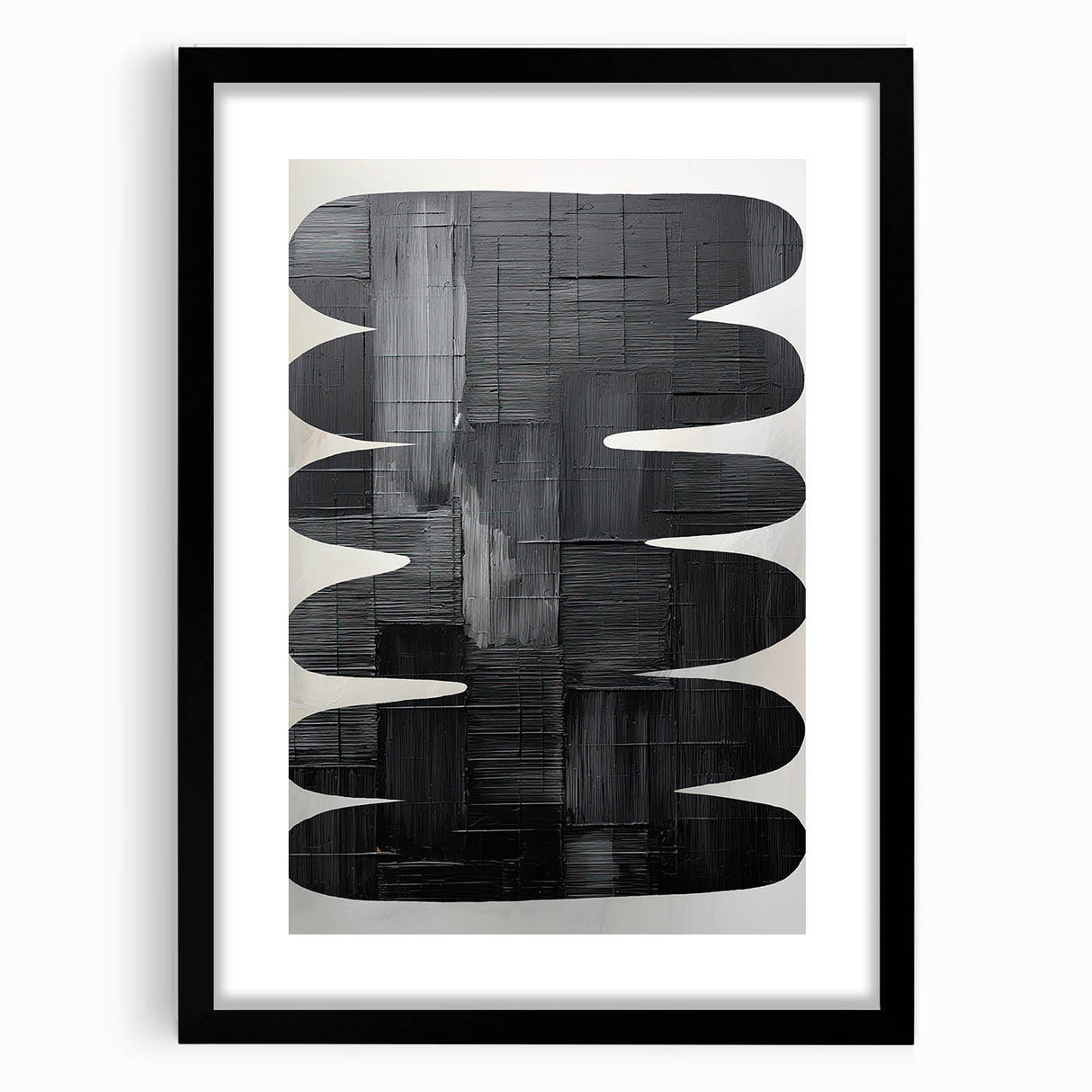 Contemporary Dining Art Pieces - Black & White Textured Abstract