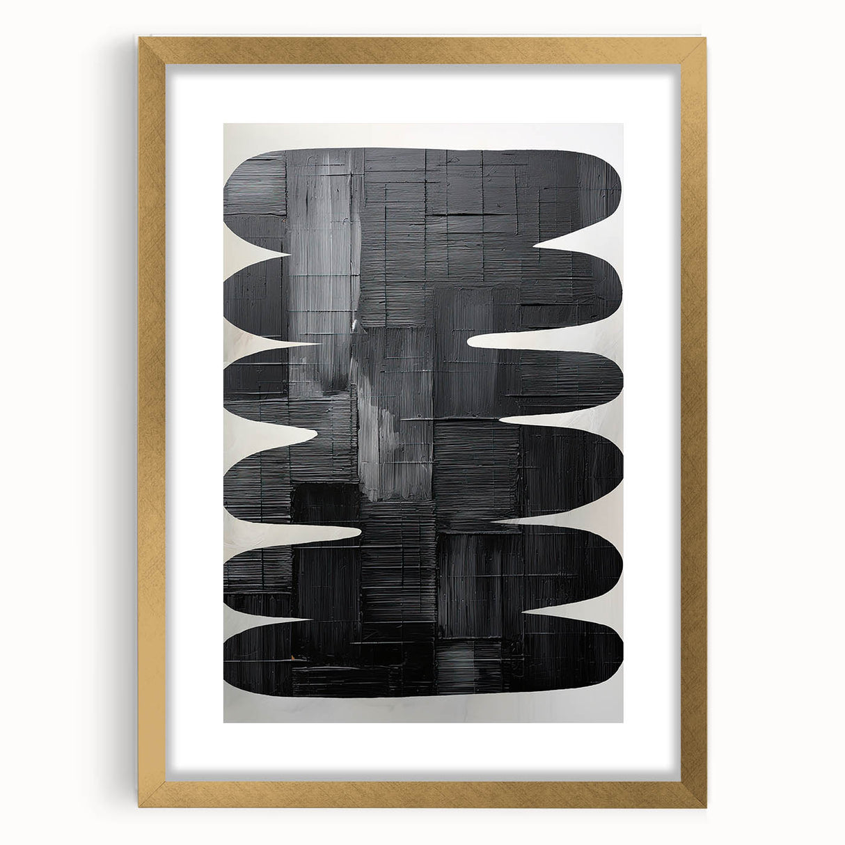 Contemporary Dining Art Pieces - Black & White Textured Abstract