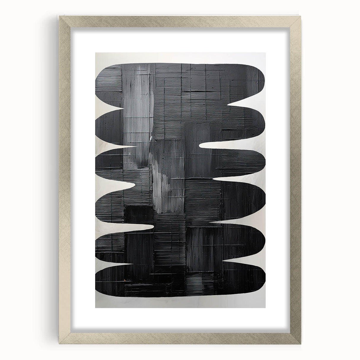 Contemporary Dining Art Pieces - Black & White Textured Abstract