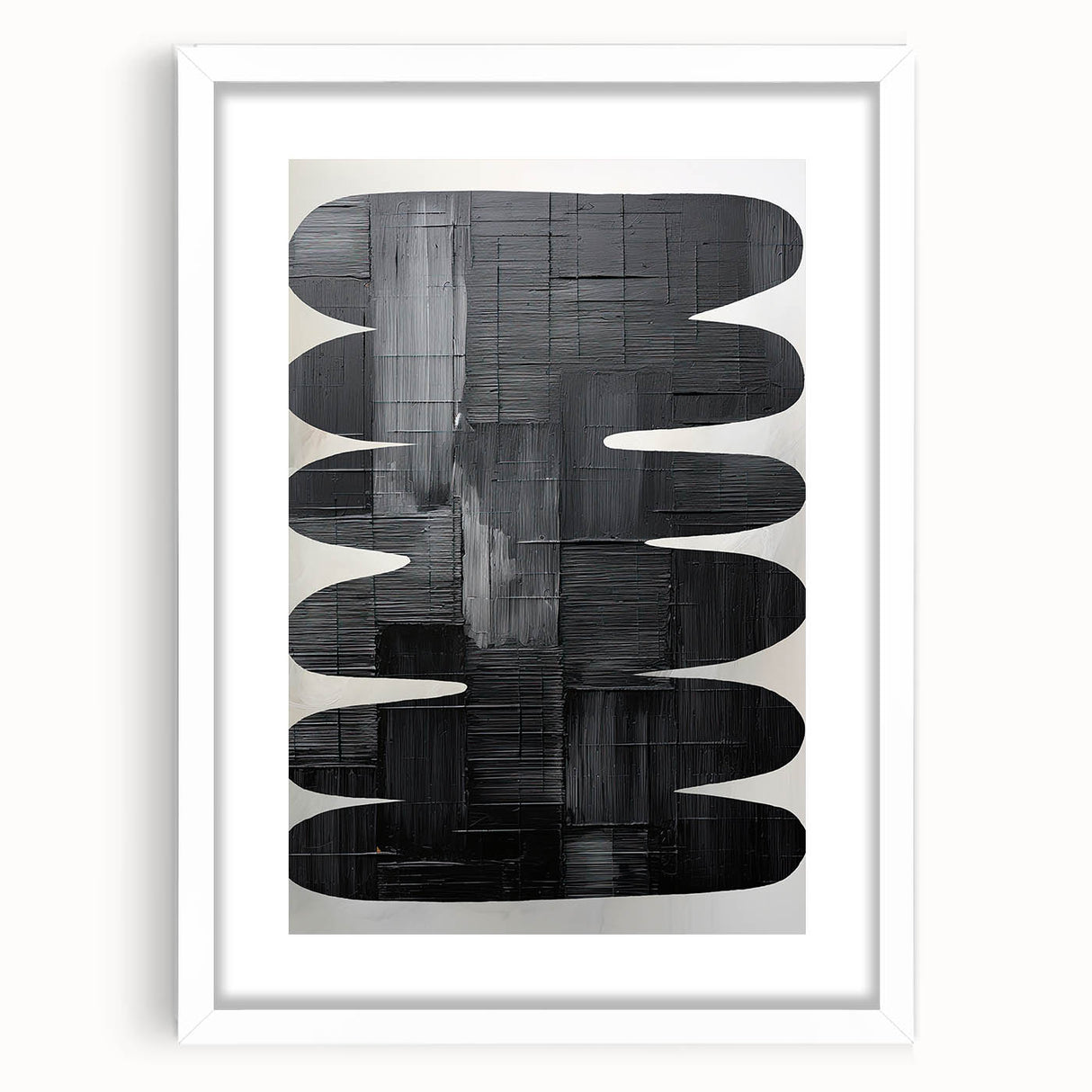 Contemporary Dining Art Pieces - Black & White Textured Abstract
