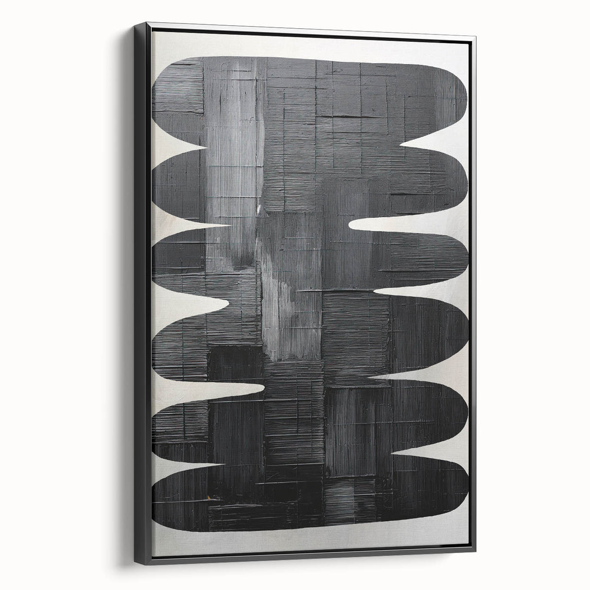 Contemporary Dining Art Pieces - Black & White Textured Abstract