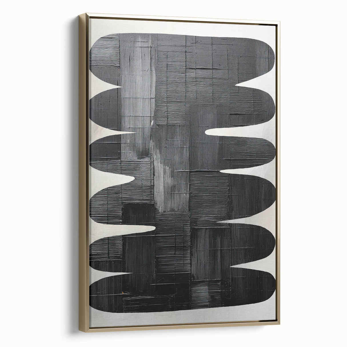 Contemporary Dining Art Pieces - Black & White Textured Abstract