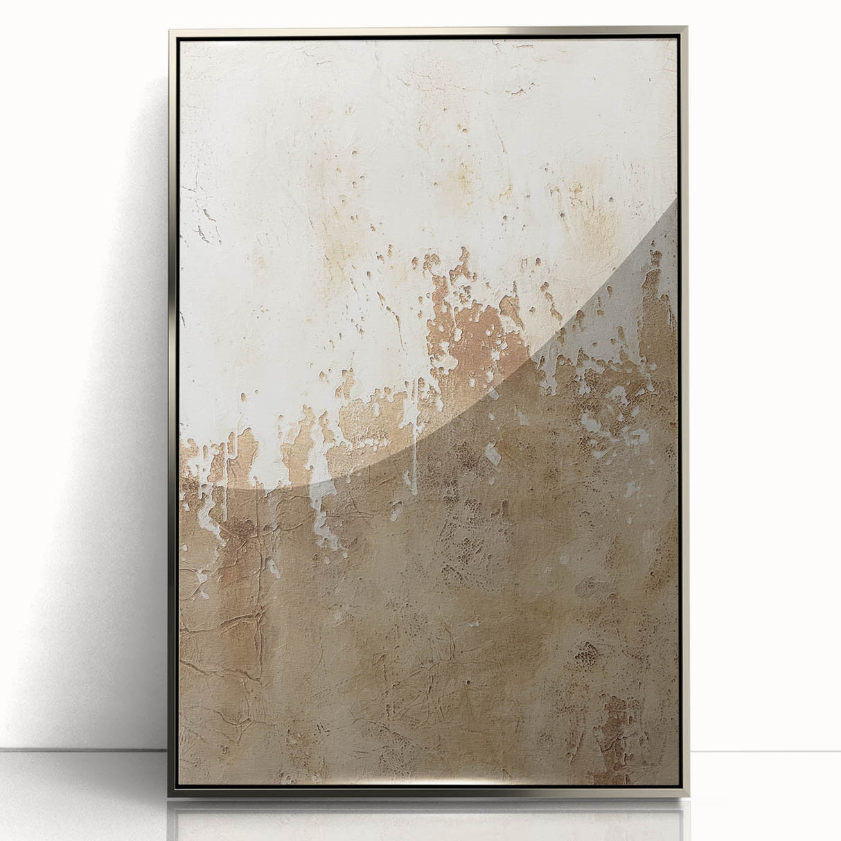 Framed abstract wall art showcasing dynamic silver strokes on a textured background, ideal for modern decor, enhancing any living space with elegance.