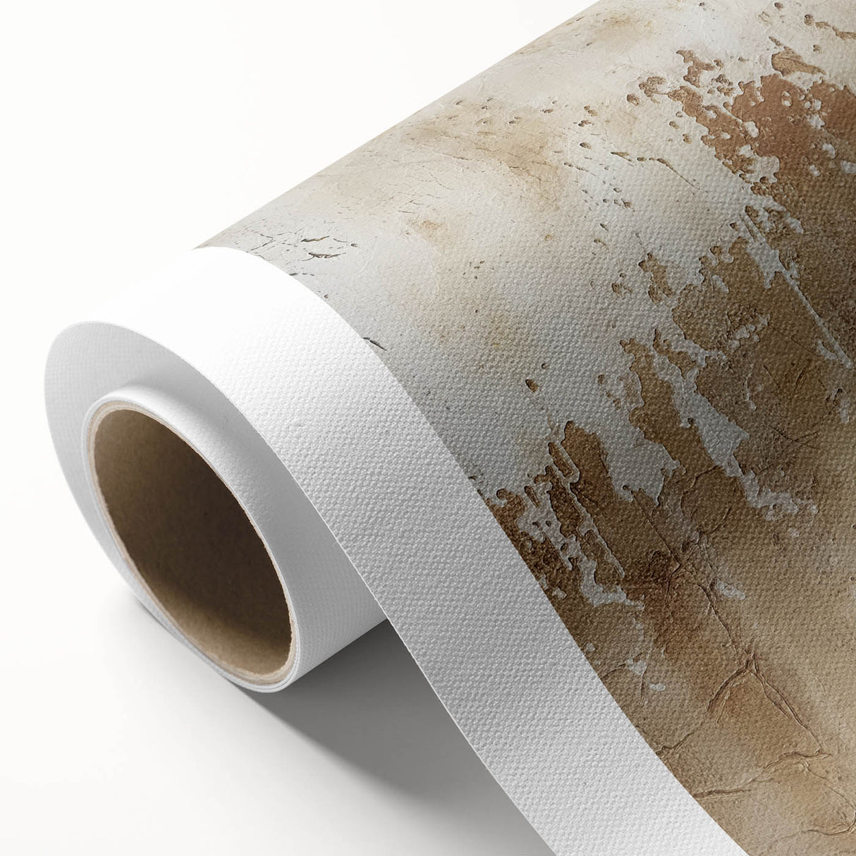 Abstract wall art canvas showcasing vibrant strokes in shades of blue, orange, and yellow, ideal for modern home decor. Rolled for easy display and shipping.