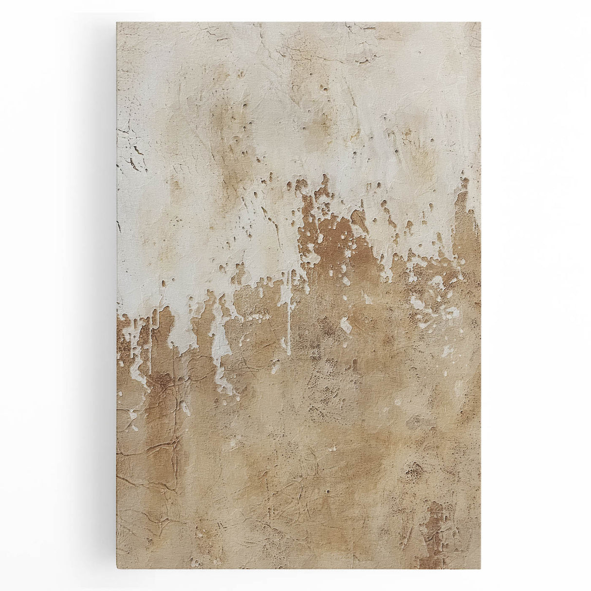 Abstract wall art on stretched canvas showcasing vibrant blue, orange, and yellow strokes. Ideal for modern decor, adding a splash of color to any room.