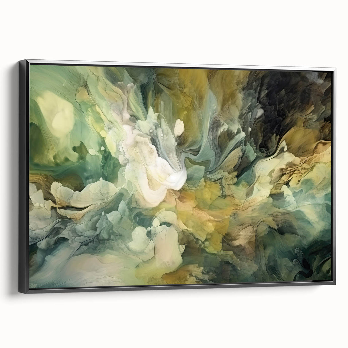 Framed canvas wall art showcasing abstract strokes in black and gray, highlighting modern artistic design, perfect for contemporary home decor.