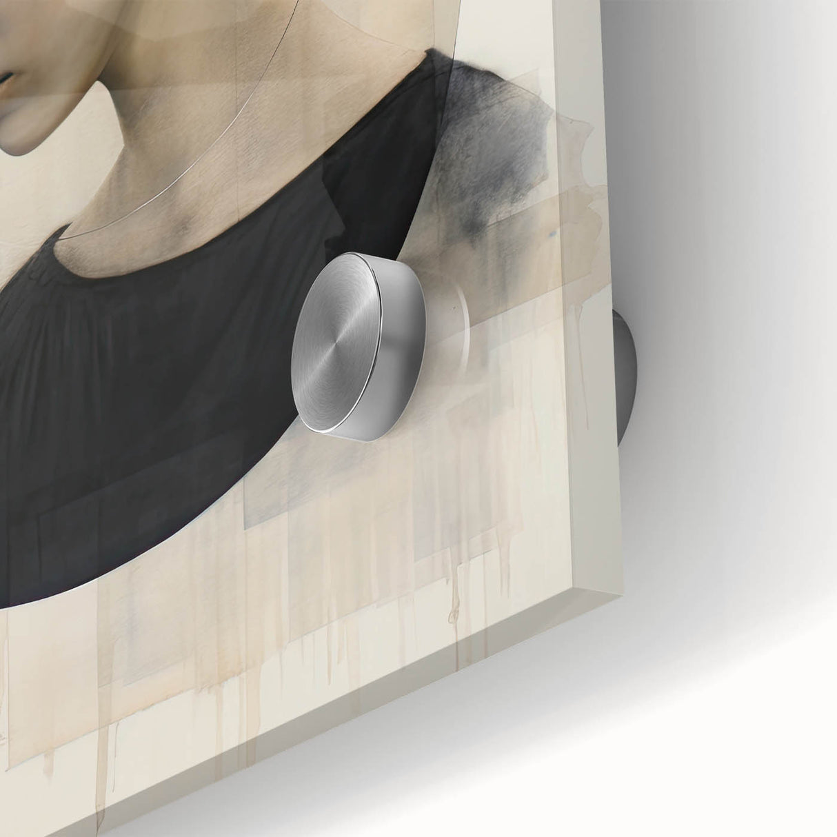 Elegant Dining Room Art Prints - Black & Beige Modern Portrait
