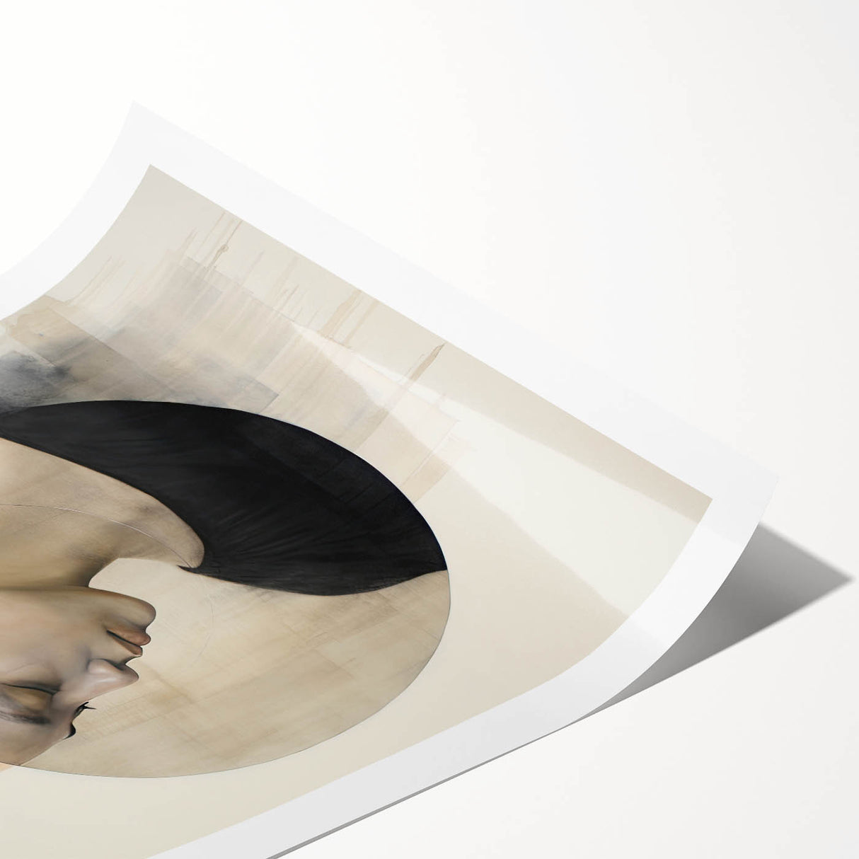 Elegant Dining Room Art Prints - Black & Beige Modern Portrait