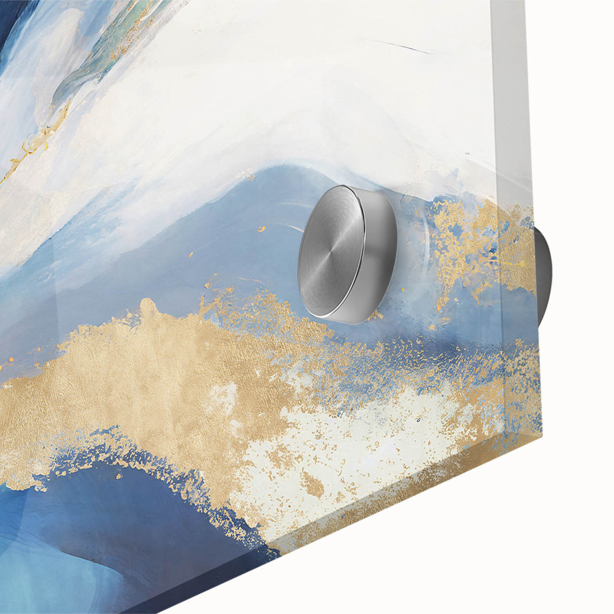 Abstract wall art featuring vibrant, colorful strokes on acrylic glass, showcasing a modern design perfect for contemporary home decor. The close-up reveals intricate details and textures that enhance its visual appeal, making it an ideal statement piece for artistic interiors.