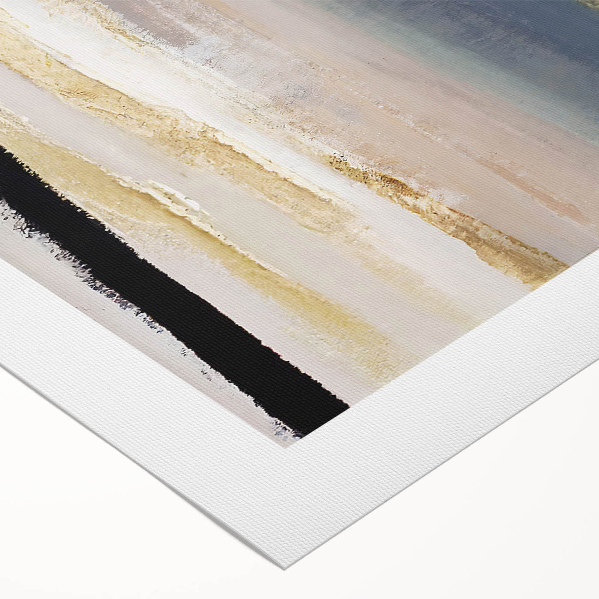 Abstract strokes wall art on rolled canvas showcasing vibrant colors and dynamic shapes, ideal for modern home decor, packaged securely in a protective tube.