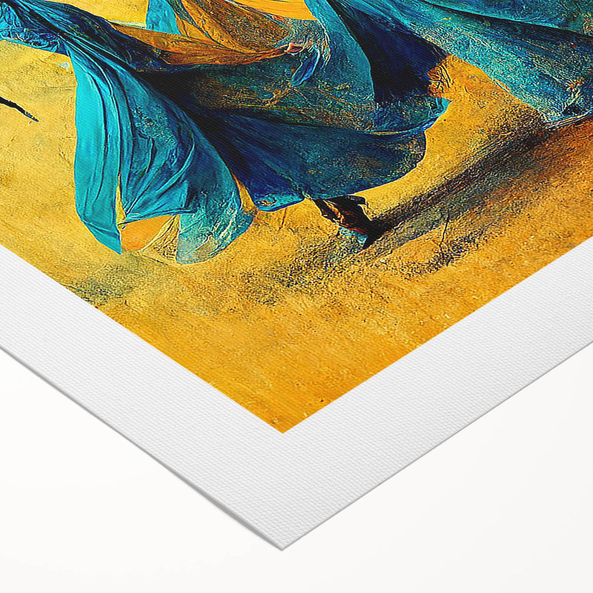 Abstract figurative wall art on rolled canvas showcasing vibrant colors and dynamic shapes, ideal for modern decor. Perfect for adding artistic flair to any space.