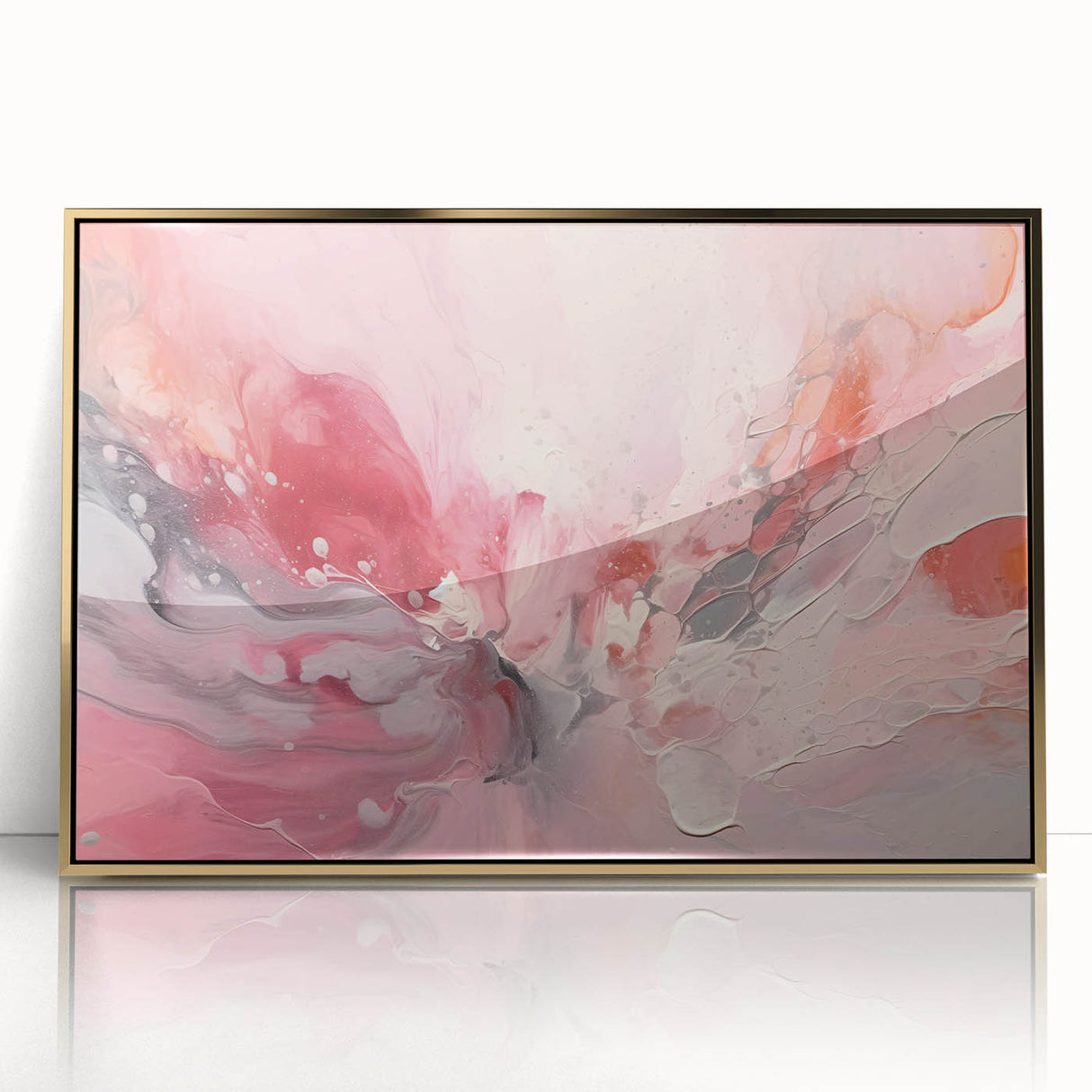 Framed abstract wall art featuring dynamic gold strokes on a textured acrylic surface, ideal for modern home decor and enhancing artistic interiors.