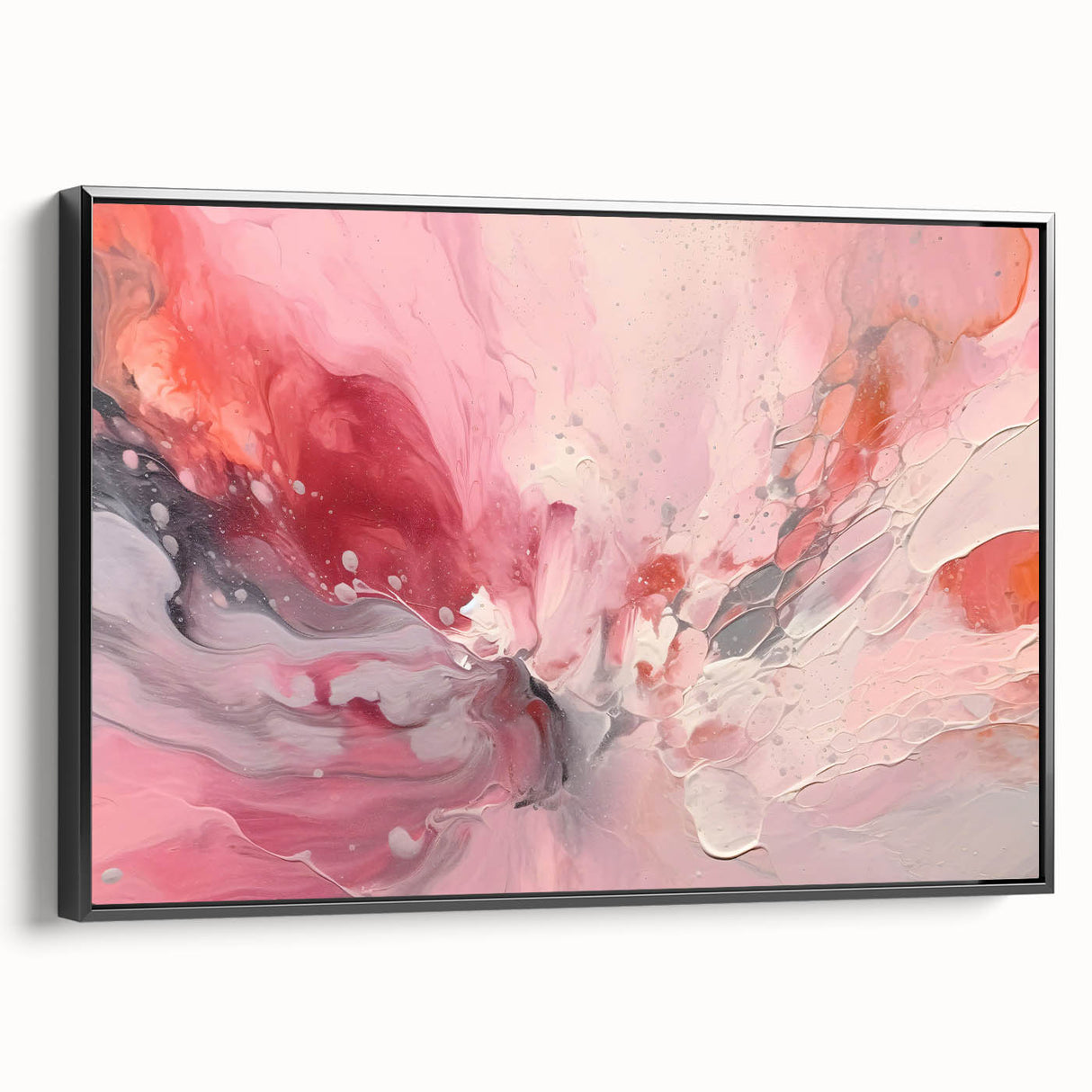 Framed abstract wall art featuring dynamic strokes in black and gray tones, showcasing modern elegance and texture, ideal for contemporary home decor.