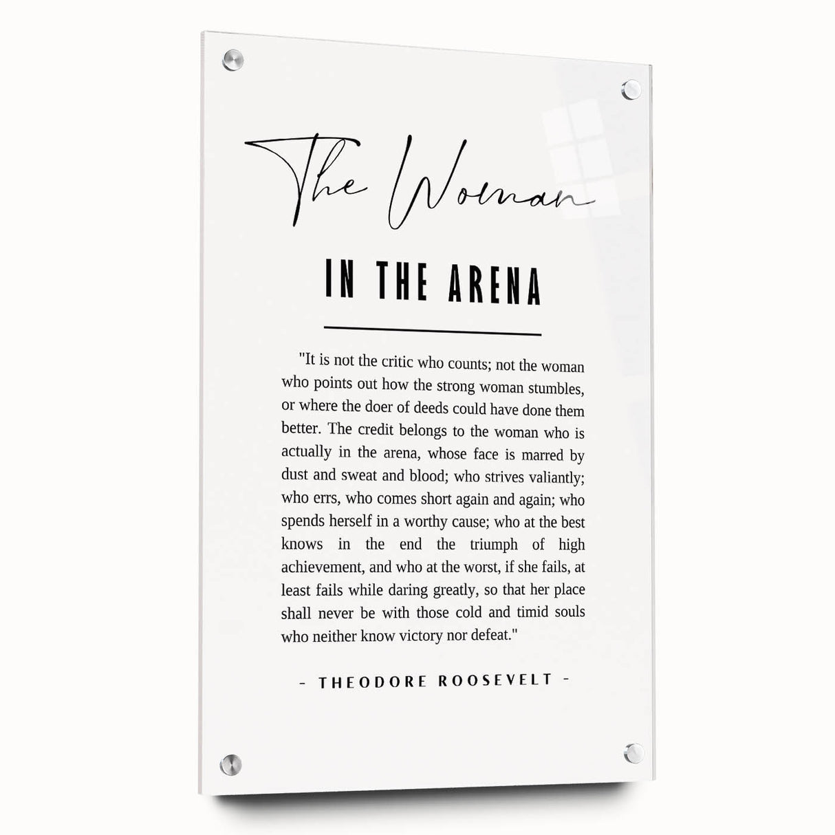 Inspirational Typography Art Print – The Woman in the Arena