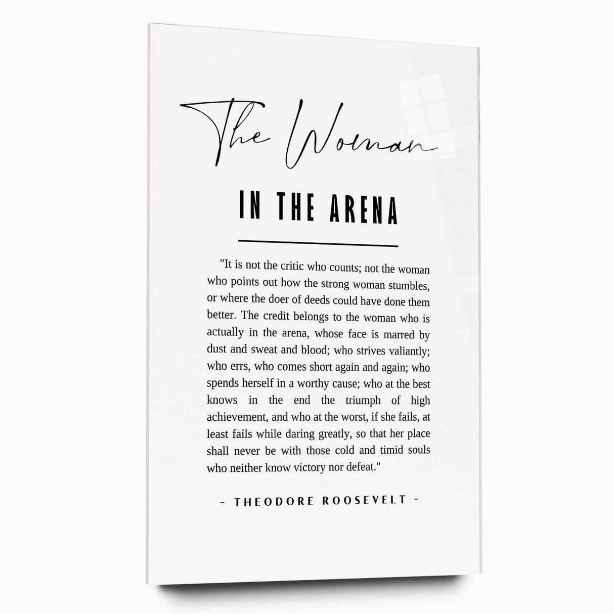 Inspirational Typography Art Print – The Woman in the Arena