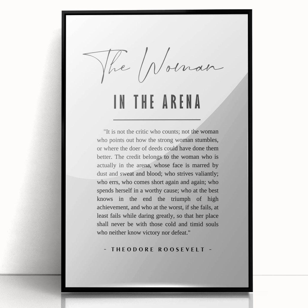 Inspirational Typography Art Print – The Woman in the Arena