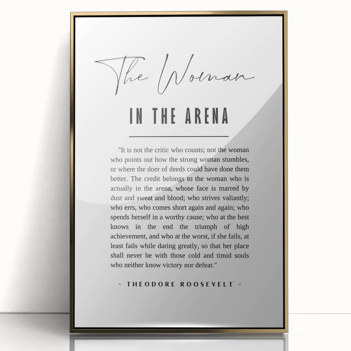 Inspirational Typography Art Print – The Woman in the Arena