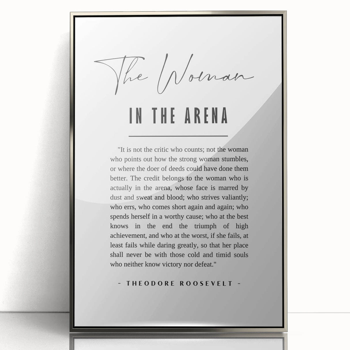 Inspirational Typography Art Print – The Woman in the Arena