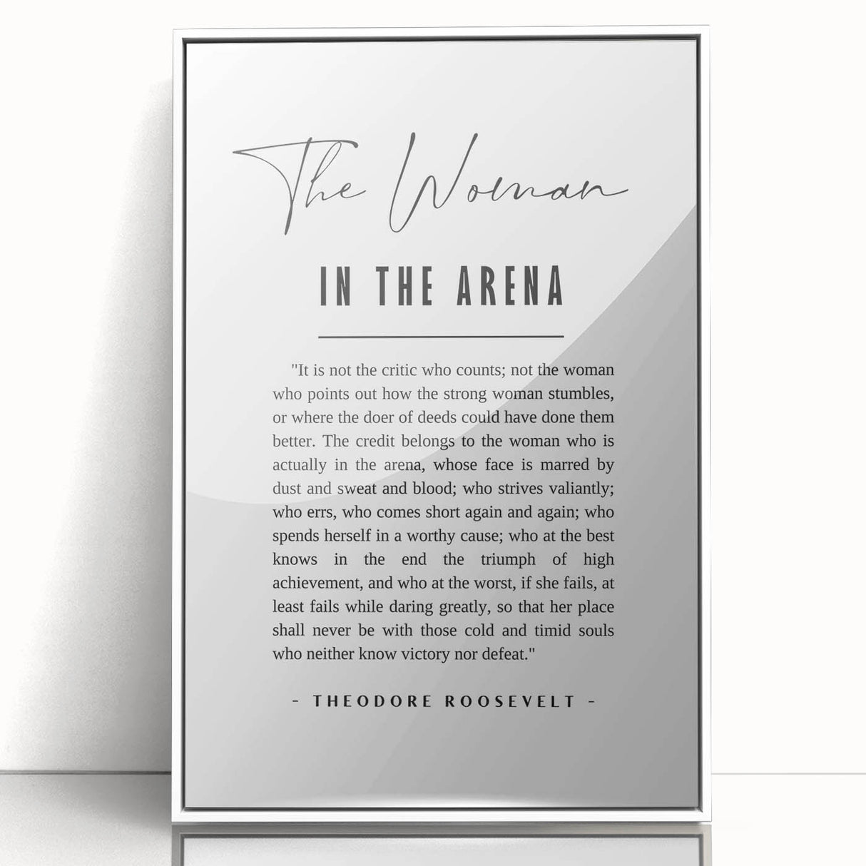 Inspirational Typography Art Print – The Woman in the Arena