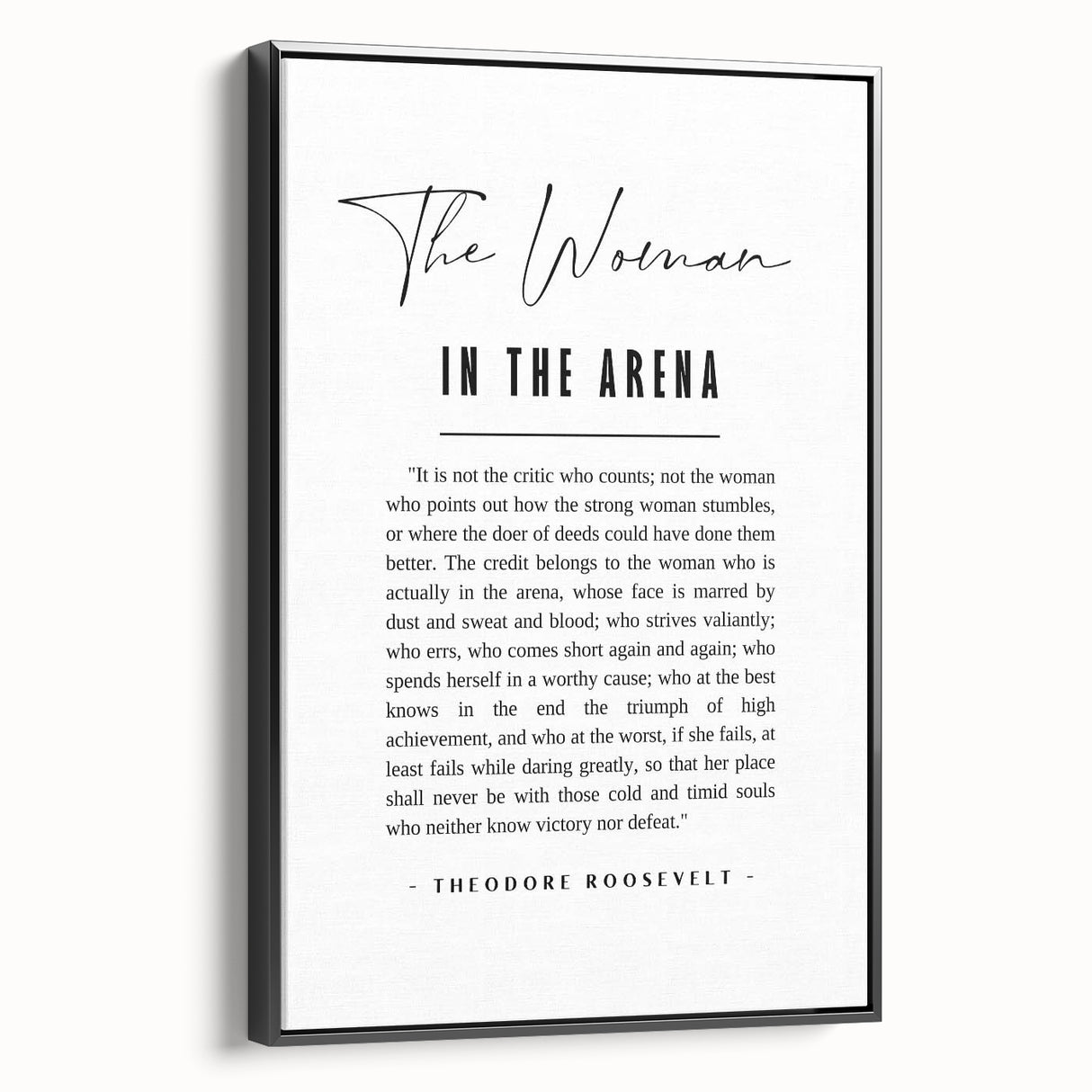 Inspirational Typography Art Print – The Woman in the Arena