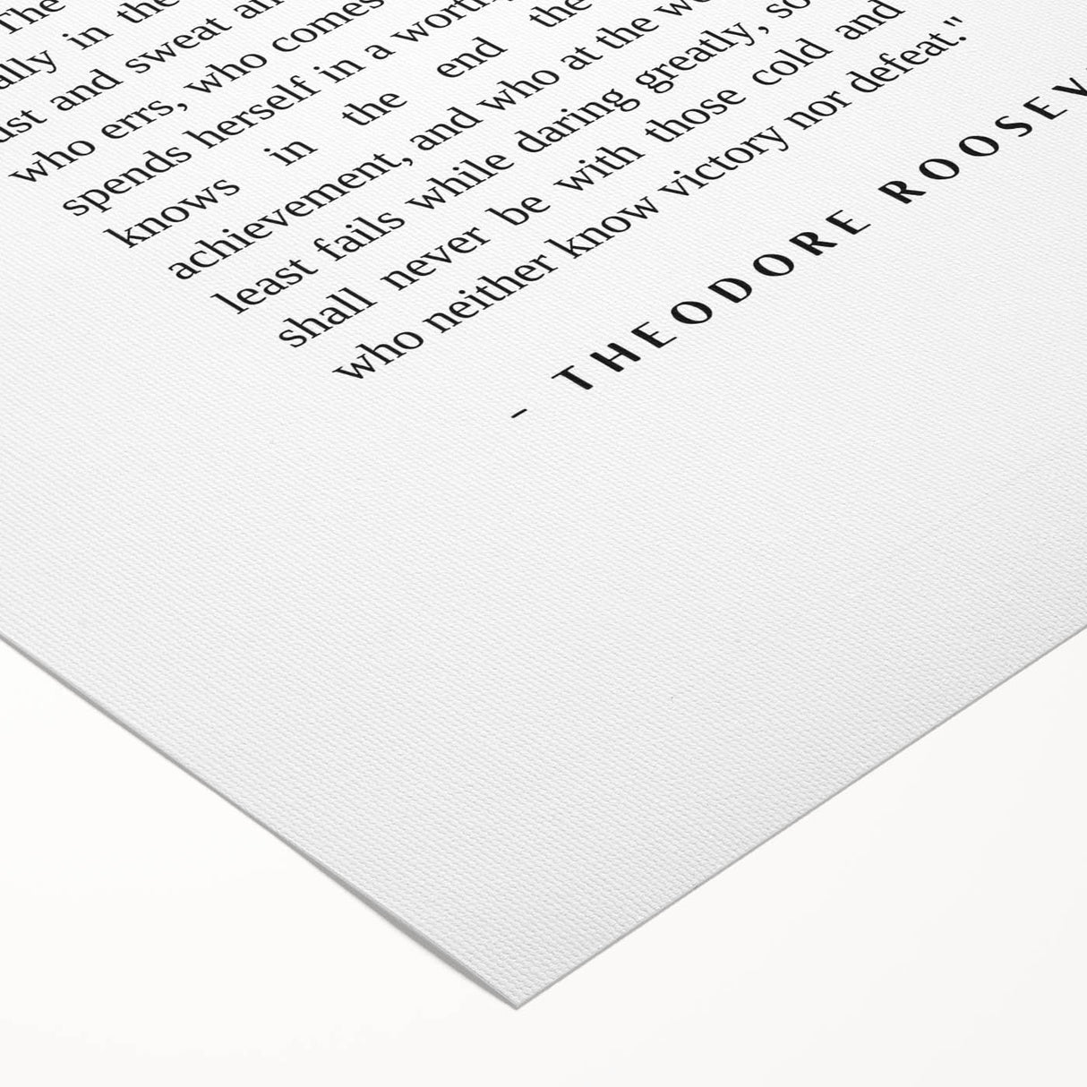 Inspirational Typography Art Print – The Woman in the Arena