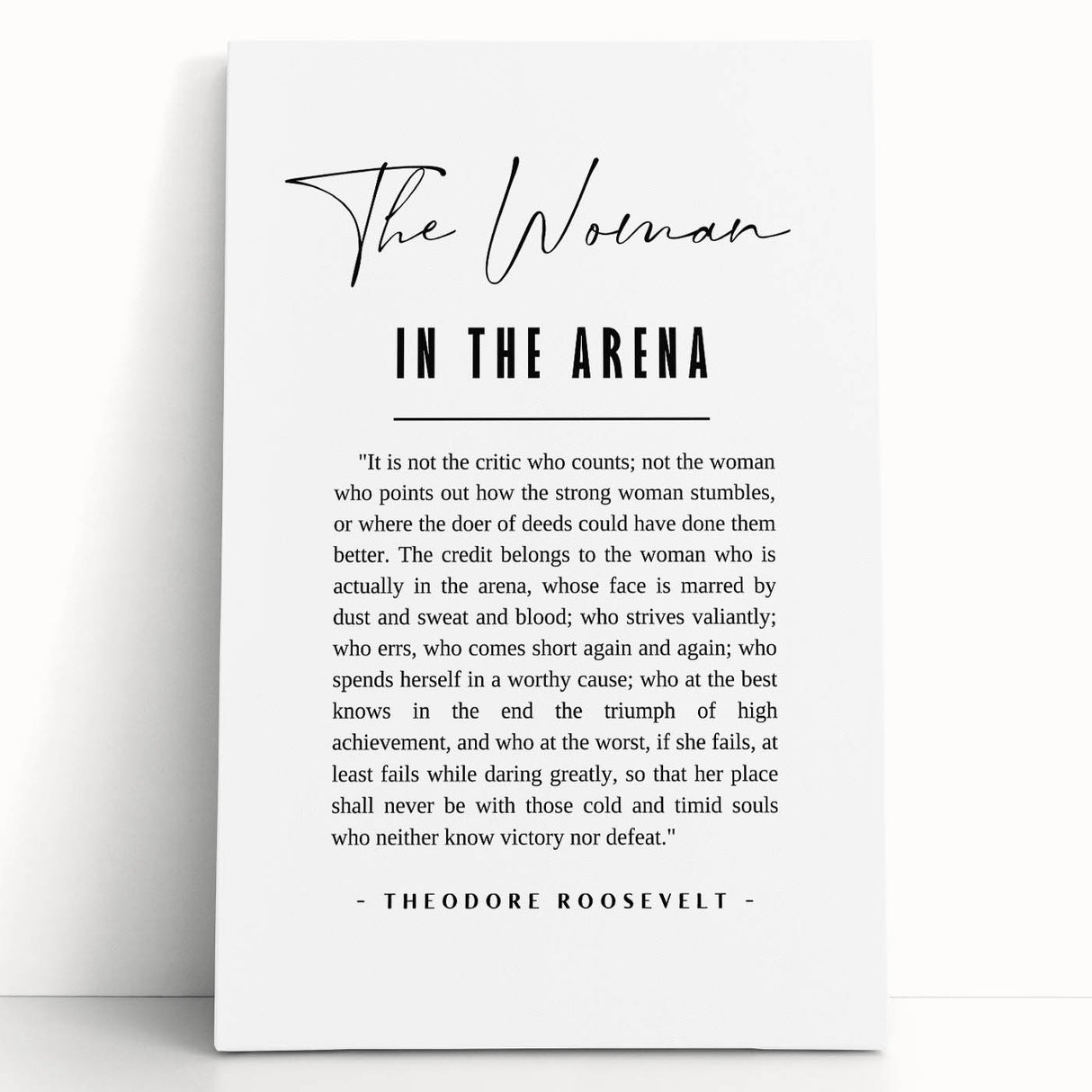 Inspirational Typography Art Print – The Woman in the Arena