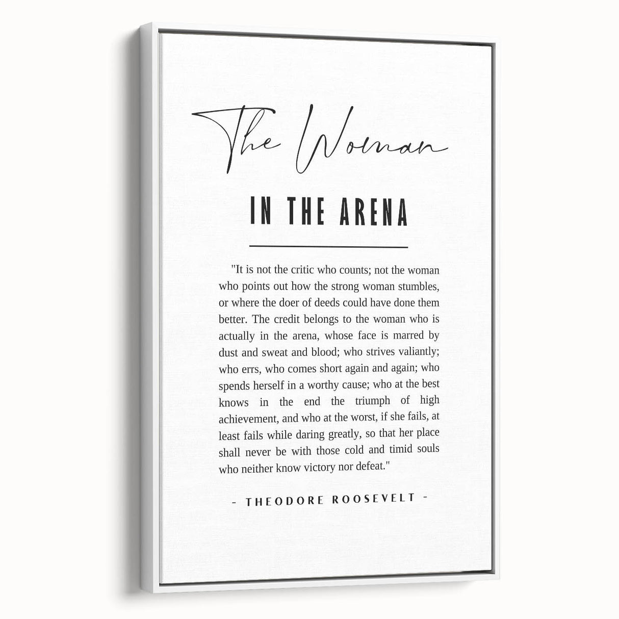 Inspirational Typography Art Print – The Woman in the Arena