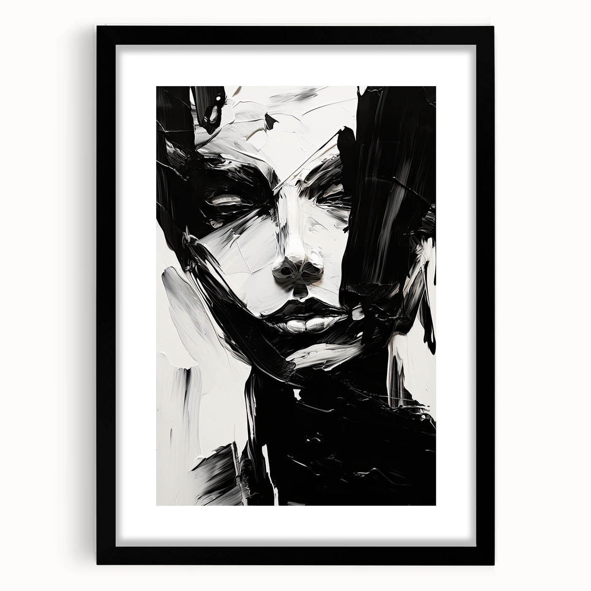 Acrylic Dining Room Artwork - Black & White Expressive Portrait