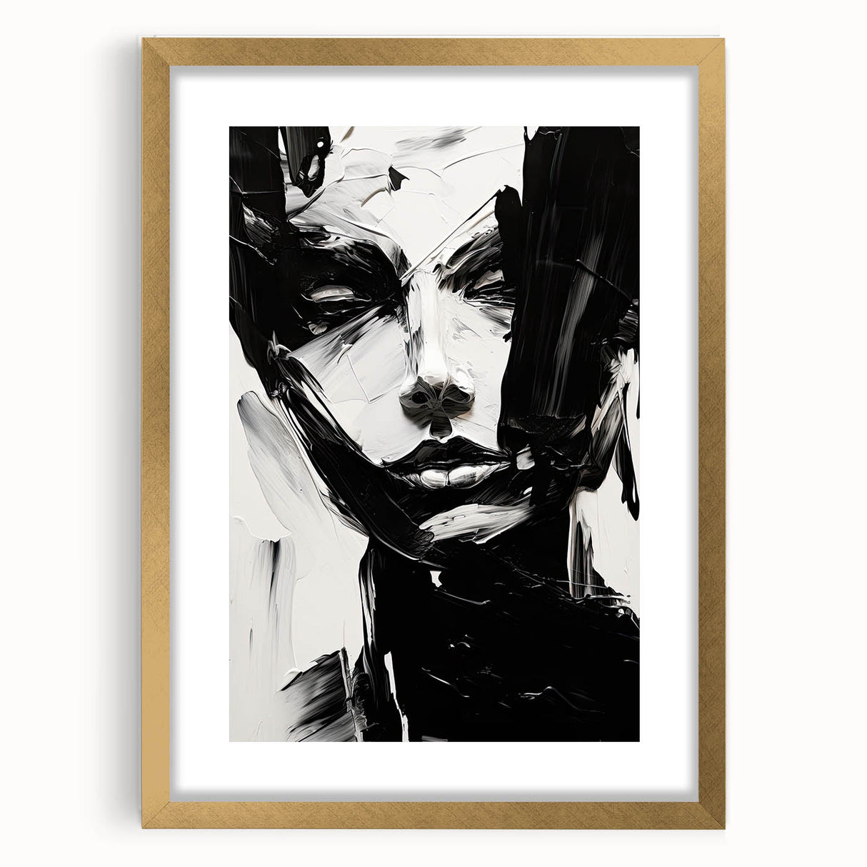 Acrylic Dining Room Artwork - Black & White Expressive Portrait