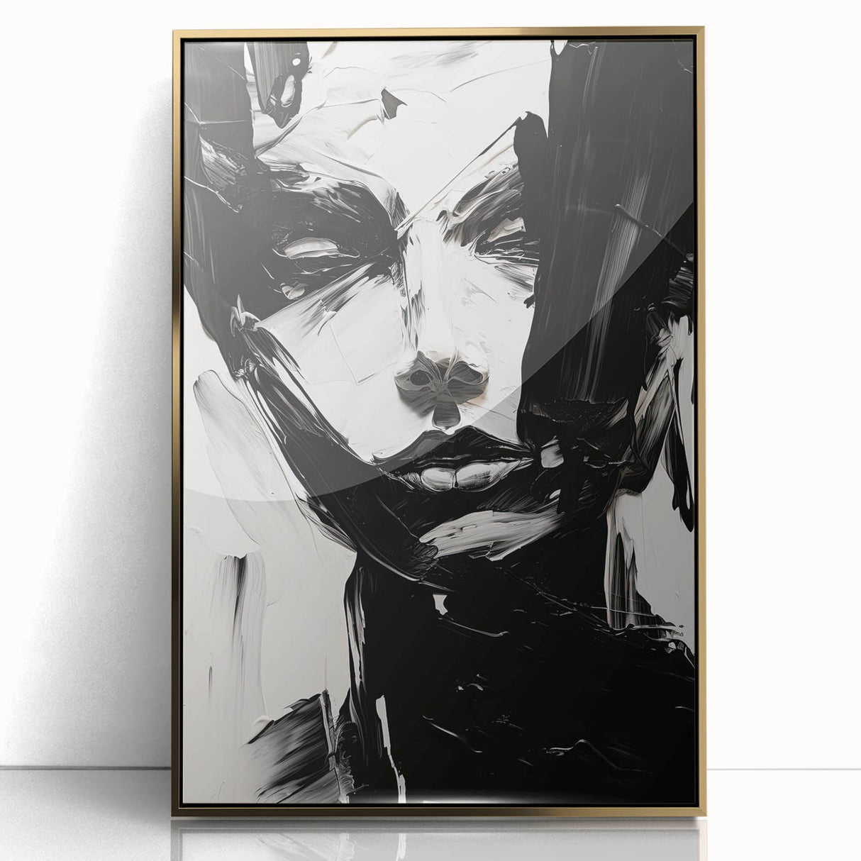 Acrylic Dining Room Artwork - Black & White Expressive Portrait