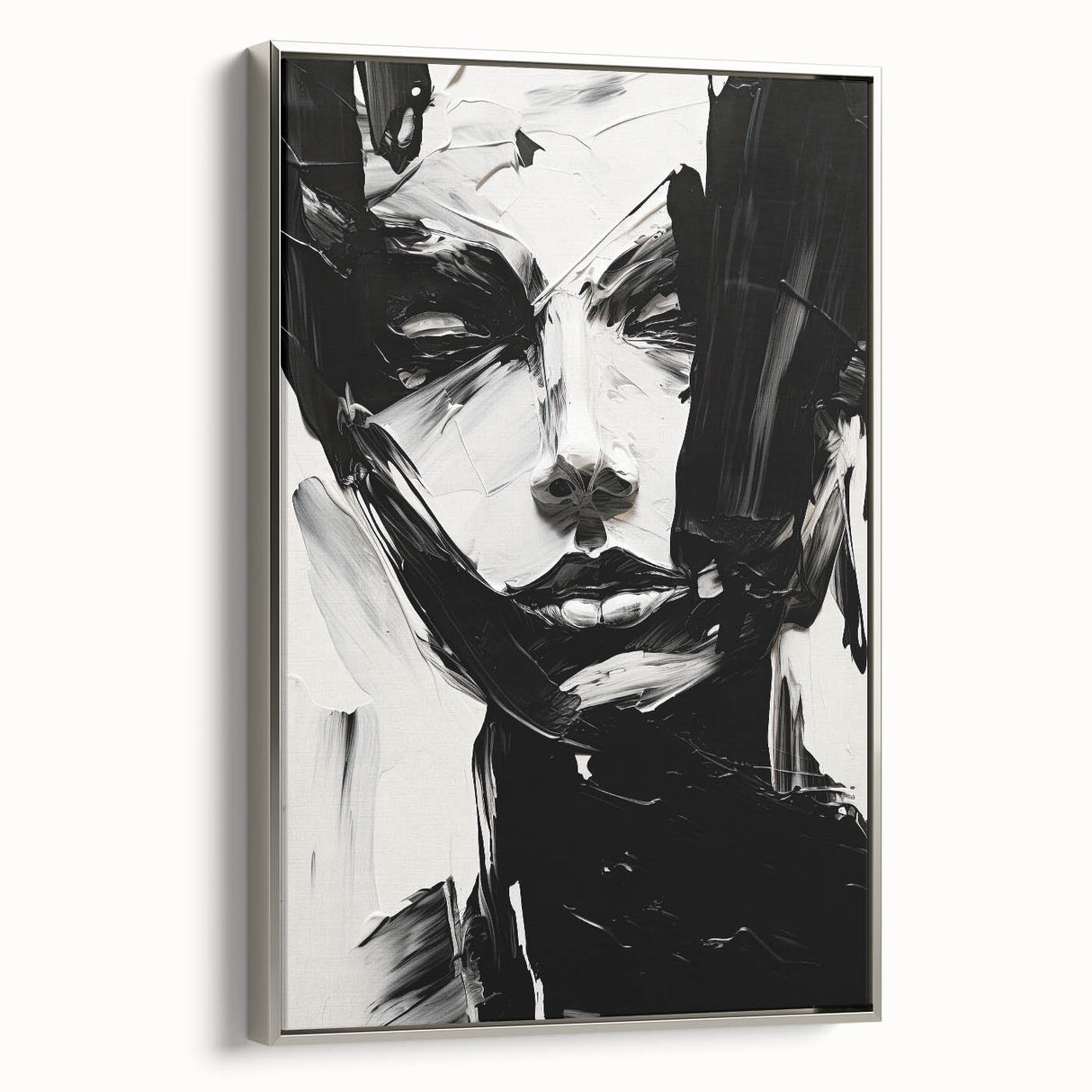 Acrylic Dining Room Artwork - Black & White Expressive Portrait