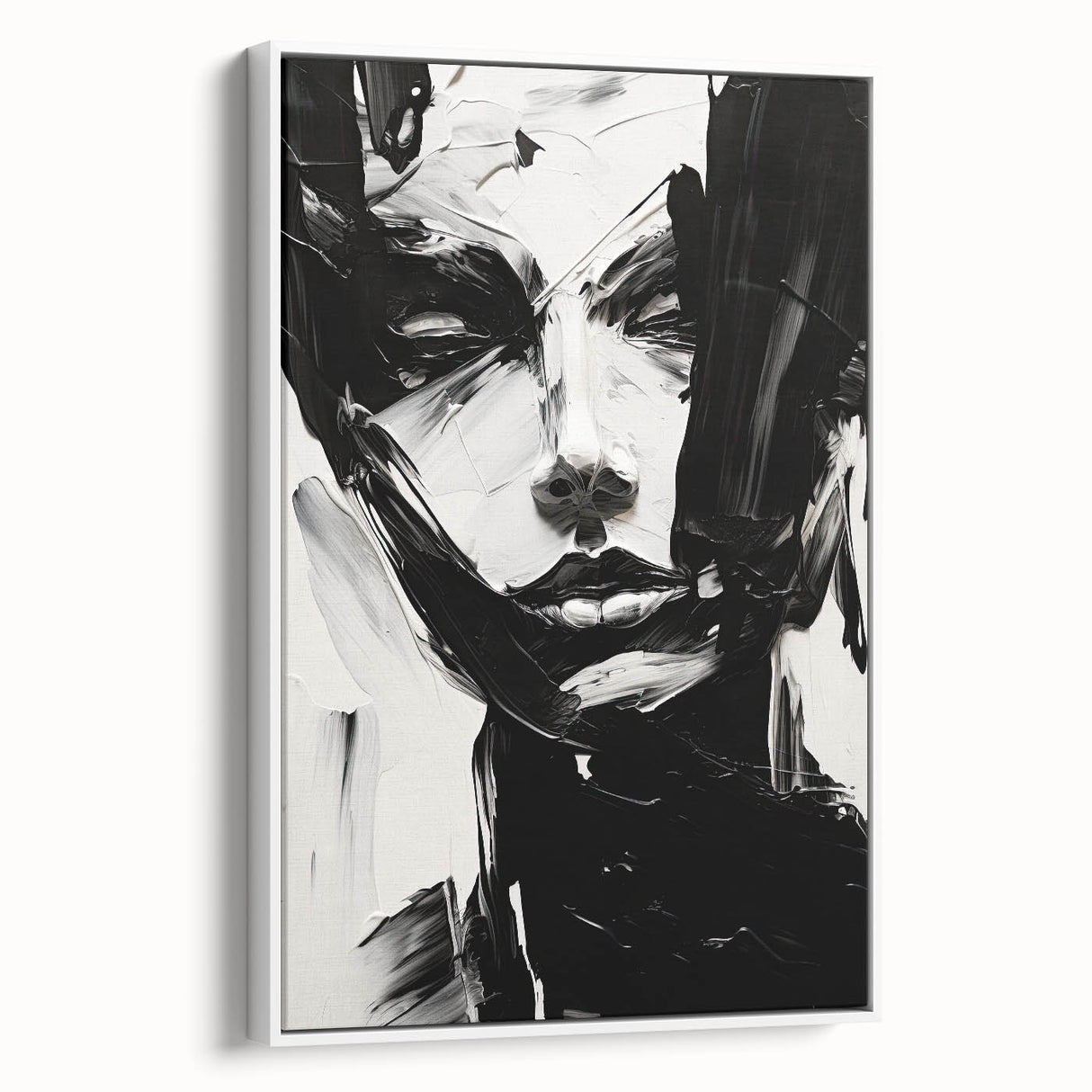 Acrylic Dining Room Artwork - Black & White Expressive Portrait