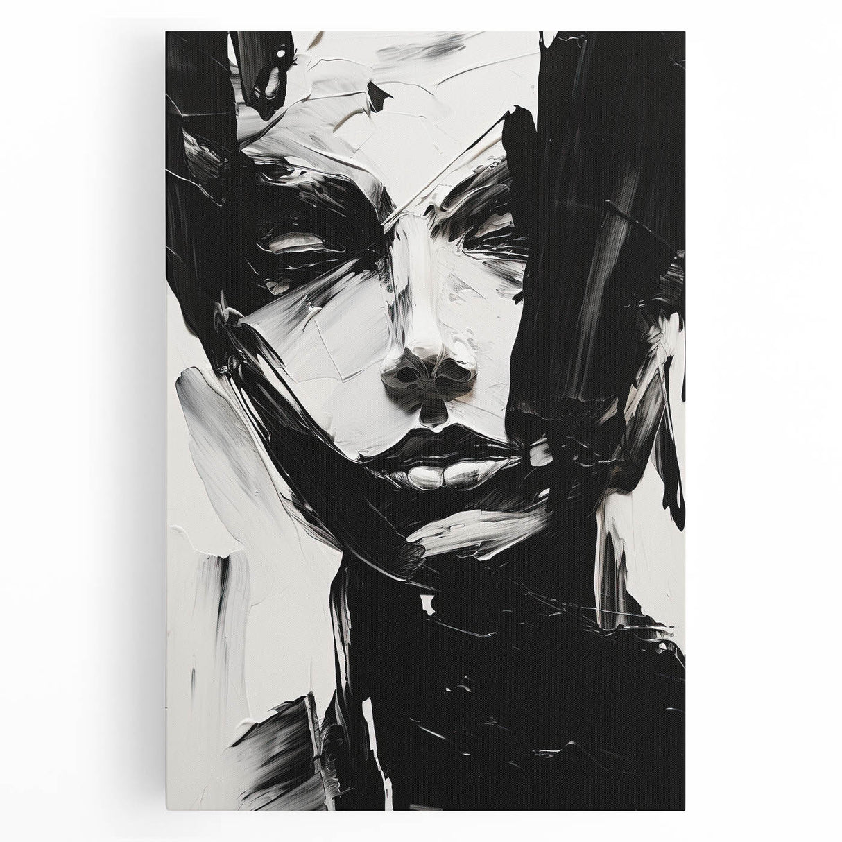 Acrylic Dining Room Artwork - Black & White Expressive Portrait