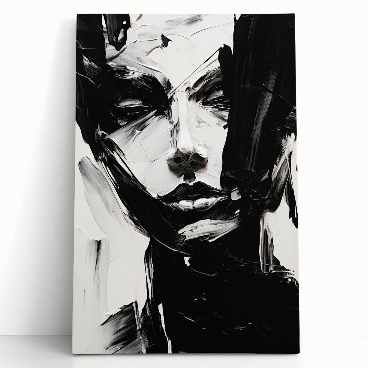 Acrylic Dining Room Artwork - Black & White Expressive Portrait
