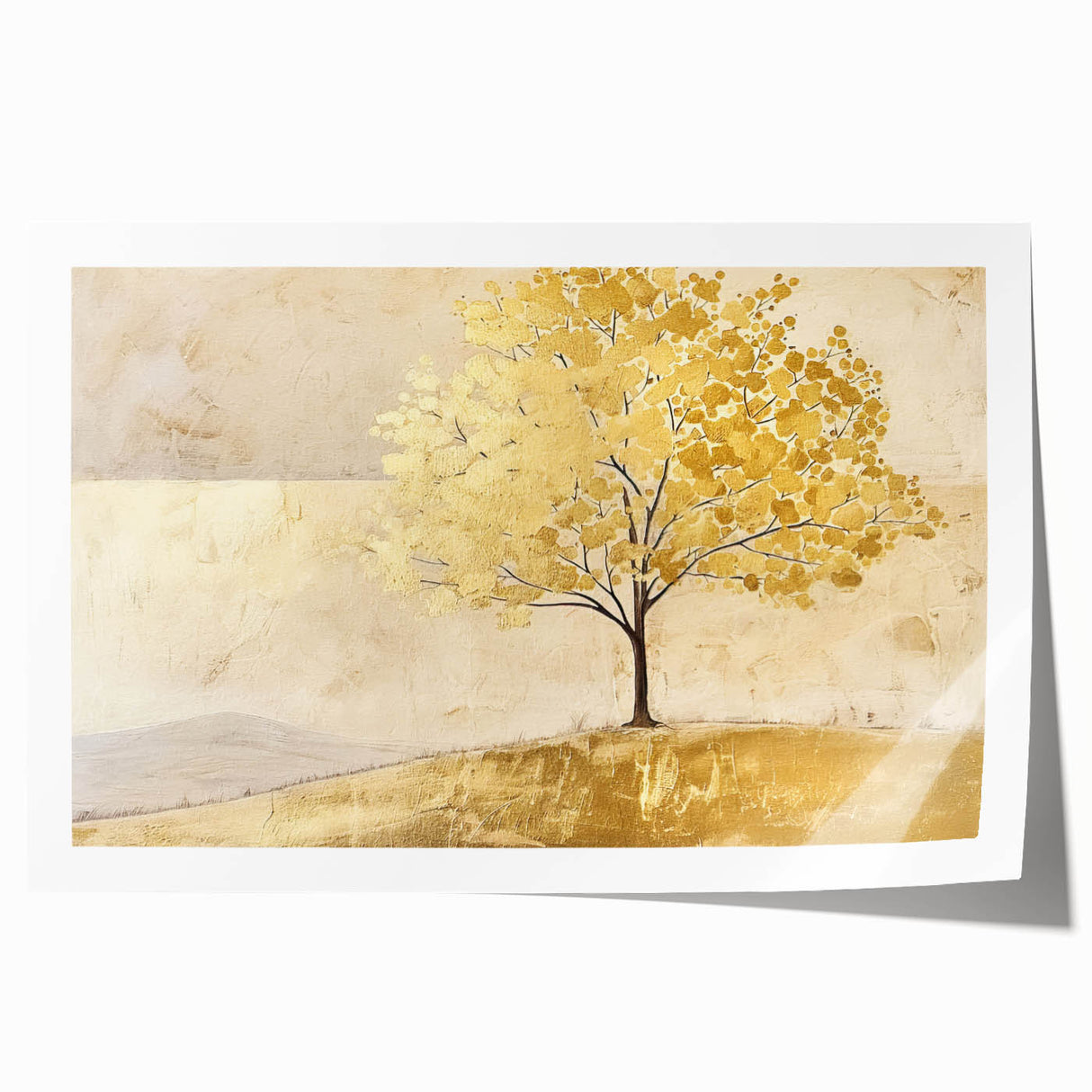 Abstract landscape wall art print showcasing vibrant colors and intricate textures, rolled up for easy shipping, perfect for modern home decor.