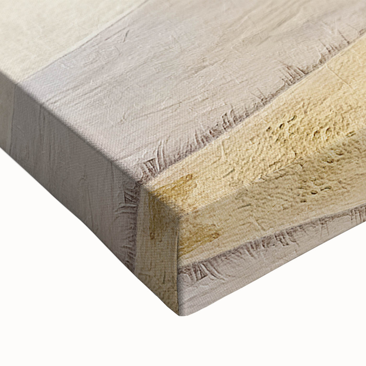 Abstract landscape wall art close-up showcasing vibrant colors and intricate textures on stretched canvas, ideal for modern home decor or art enthusiasts.