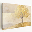 Abstract landscape wall art on stretched canvas showcasing vibrant colors and dynamic shapes, perfect for modern decor. Side view highlights the canvas's depth and texture, ideal for enhancing any room's aesthetic.