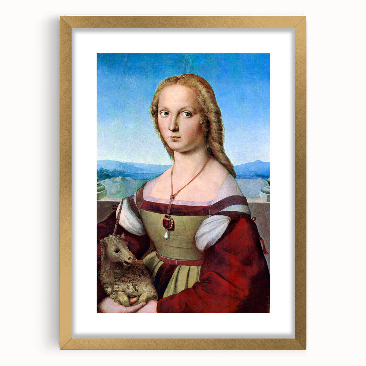 Young Woman with Unicorn - Renaissance Art Prints for Classic Elegance