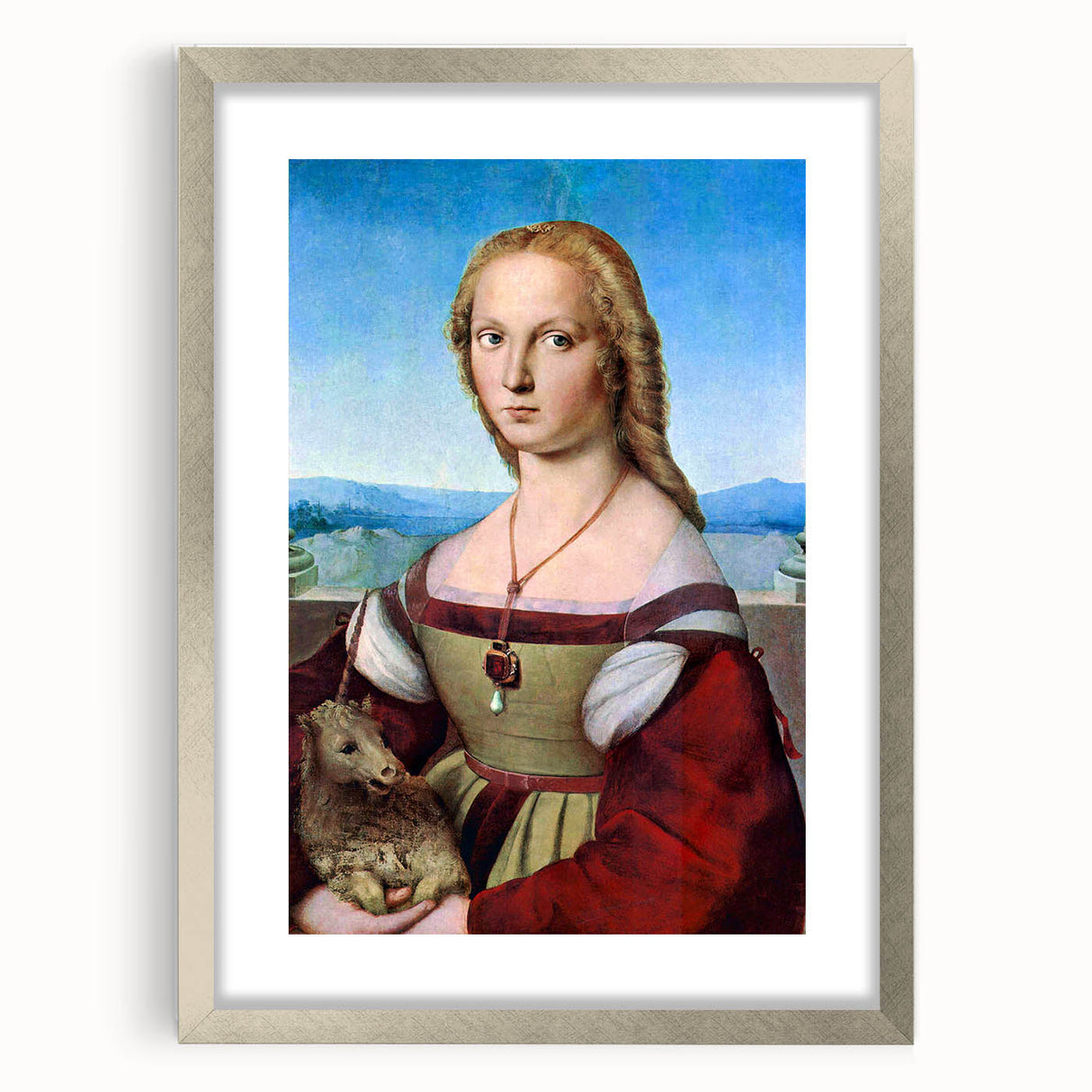 Young Woman with Unicorn - Renaissance Art Prints for Classic Elegance