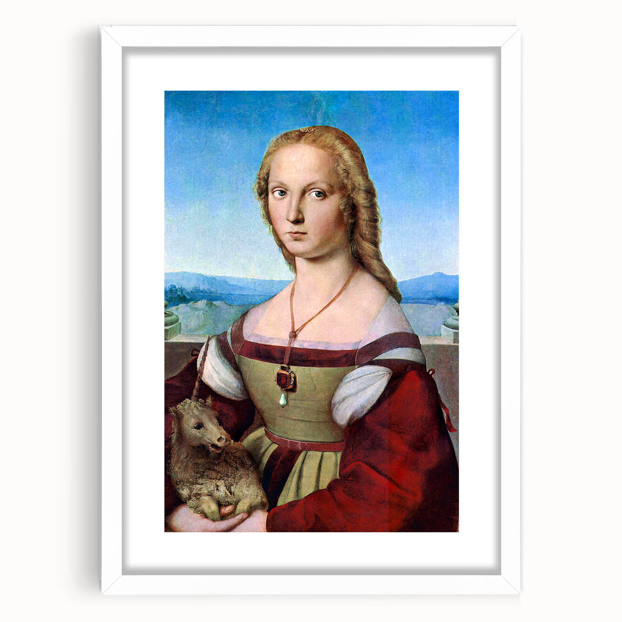 Young Woman with Unicorn - Renaissance Art Prints for Classic Elegance