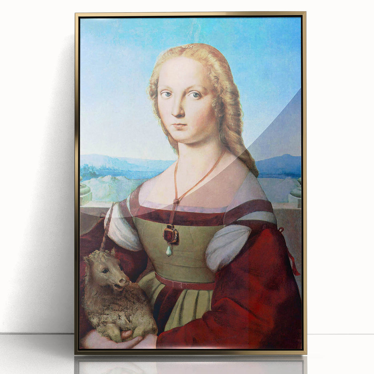 Young Woman with Unicorn - Renaissance Art Prints for Classic Elegance