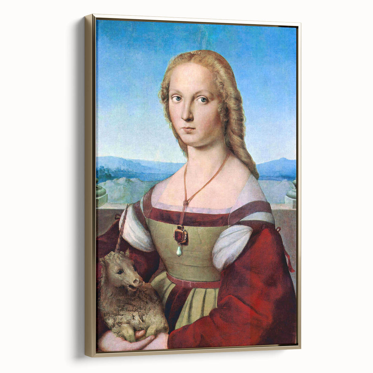 Young Woman with Unicorn - Renaissance Art Prints for Classic Elegance