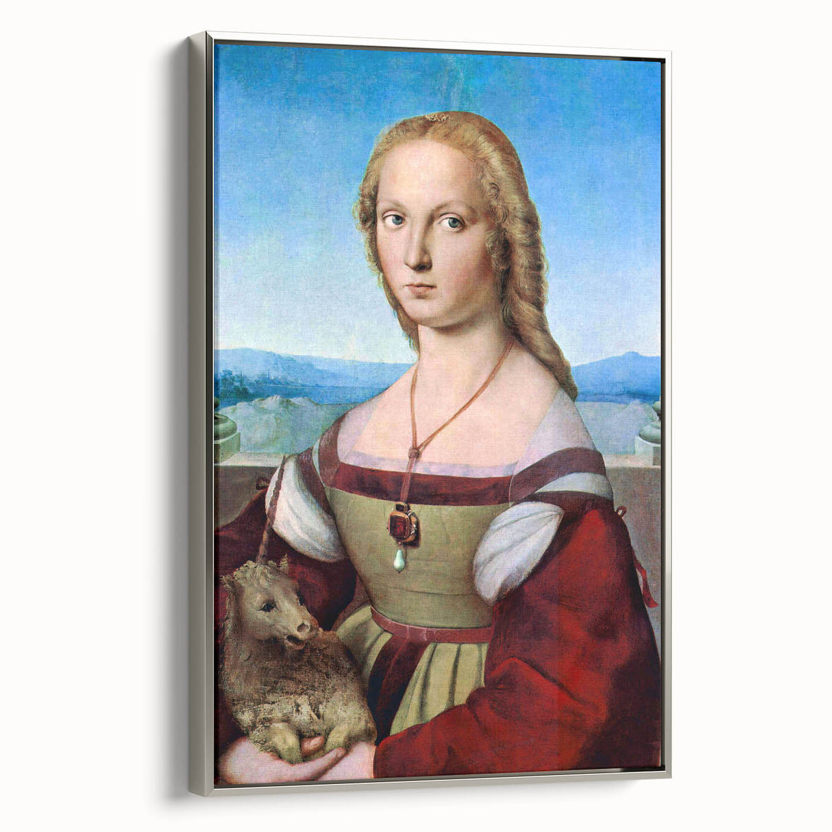 Young Woman with Unicorn - Renaissance Art Prints for Classic Elegance